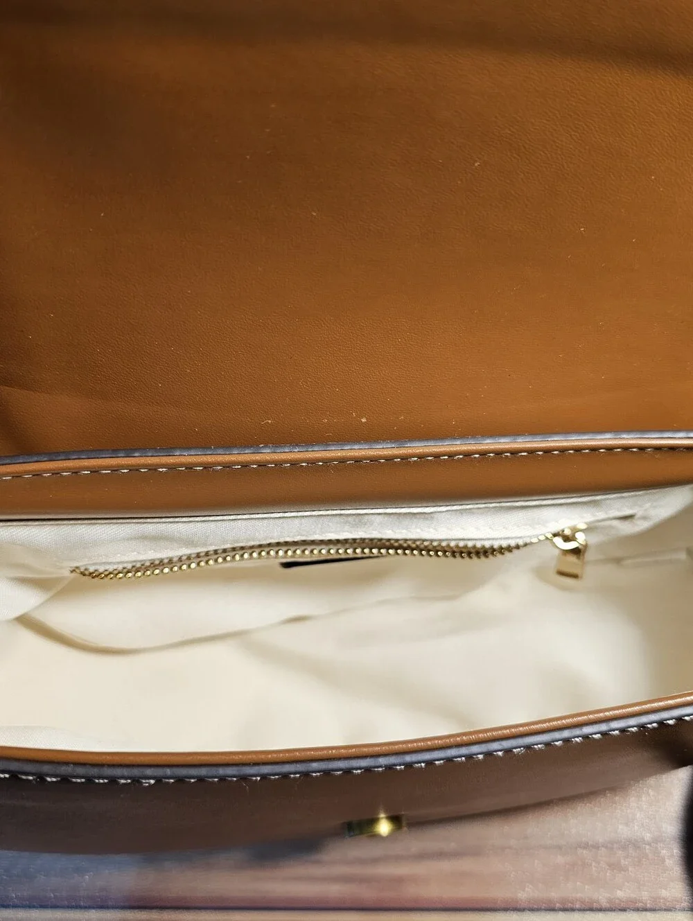 ZARA Brown Structured Saddle Bag Faux Leather 3 Straps NWOT